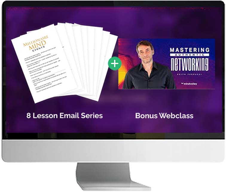Mastering Authentic Networking class by Keith Ferrazzi featured on computer monitor